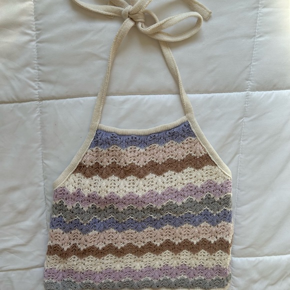 NWOT Crochet American Eagle Halter Top Size XS - Picture 2 of 7